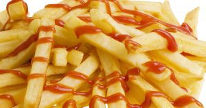 French fries and ketchup